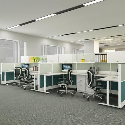 High End Contemporary Model Color Optional Melamine Finished and Chipboard 4 Person Workstation Modular Office Workstation