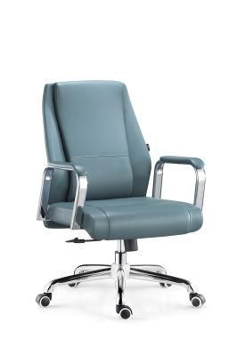 Comfortable MID Back Executive Leather Office Chair with PU Armpad