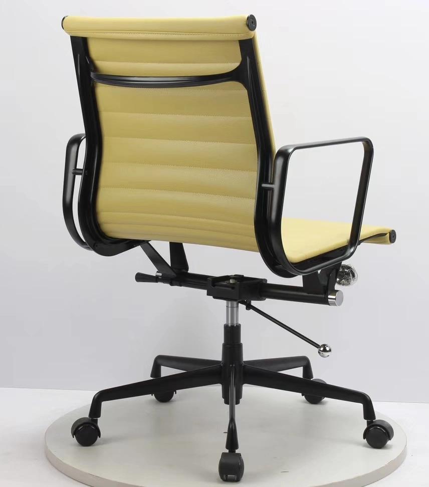 High Back Aluminum Swivel Office Armchair with Castors