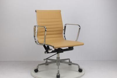 Soft Padded MID Back Office Chair Light Brown Leather