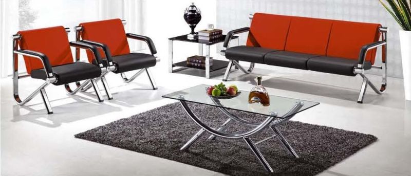 Fashion Furniture Leather Modern Office PU Sofa with Metal Legs
