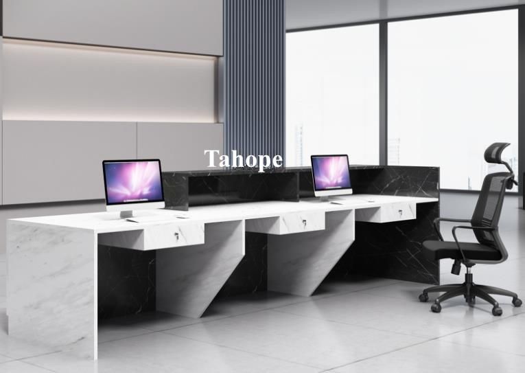 Company Hotel Training Institutions Modern Paint Marble Simple Creative Office Reception Desk