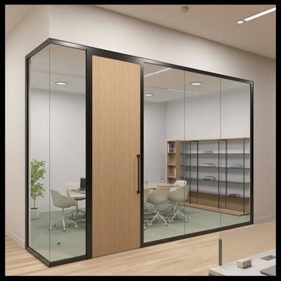 Double Layer Tempered Glass Aluminum Partition Sliding Door for Interior Decoration