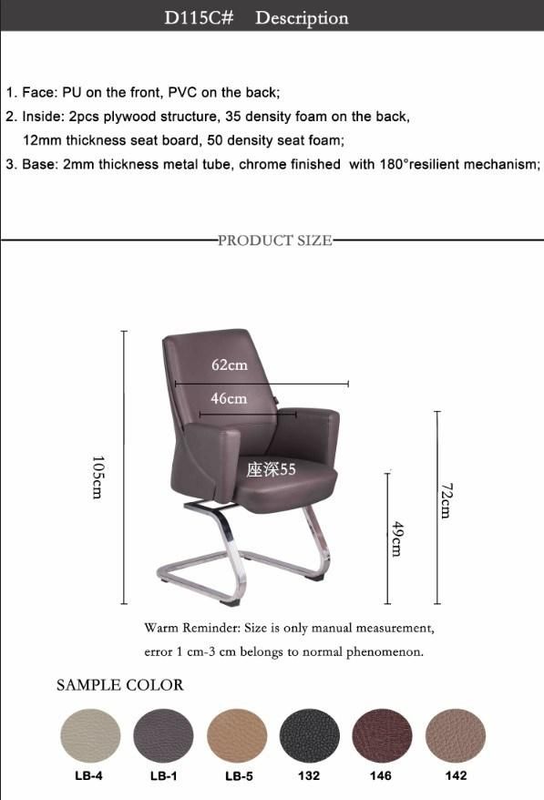 High End with 180 Deg Resilient Mechanism Office Furniture Middle Back Visitor Chair