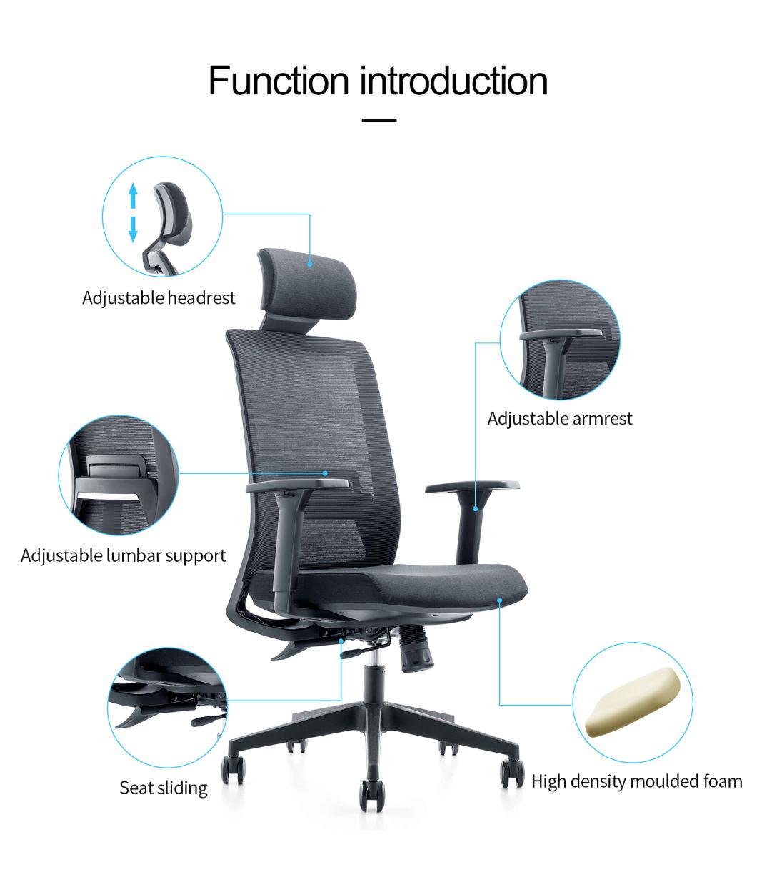 Modern Ergonomic Adjustable High Swivel Computer Visitor Mesh Office Chair