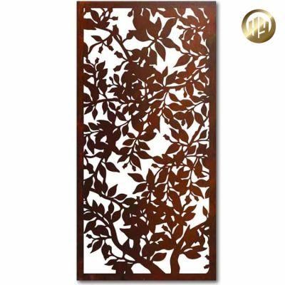 Single Corten Steel Garden Decorative Rectangular Screen Panel