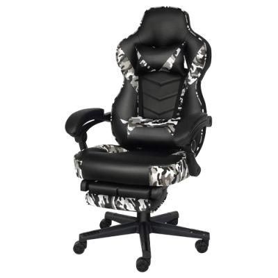 Leisure Swivel Massage Reclining Gaming Chair with Footrest