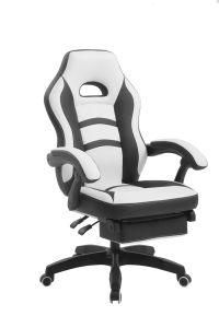 Ergonomic Design Computer Gaming Racing Chair with Footrest White