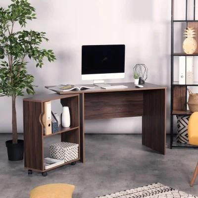 Den Ruth Office Desk Laptop Desk with Shelves and Wheels