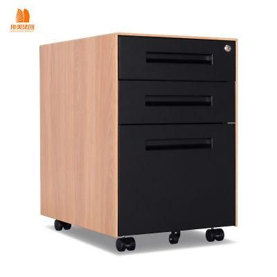 Office Equipment Steel Vertical 3 Drawers Mobile Cabinet Pedestals