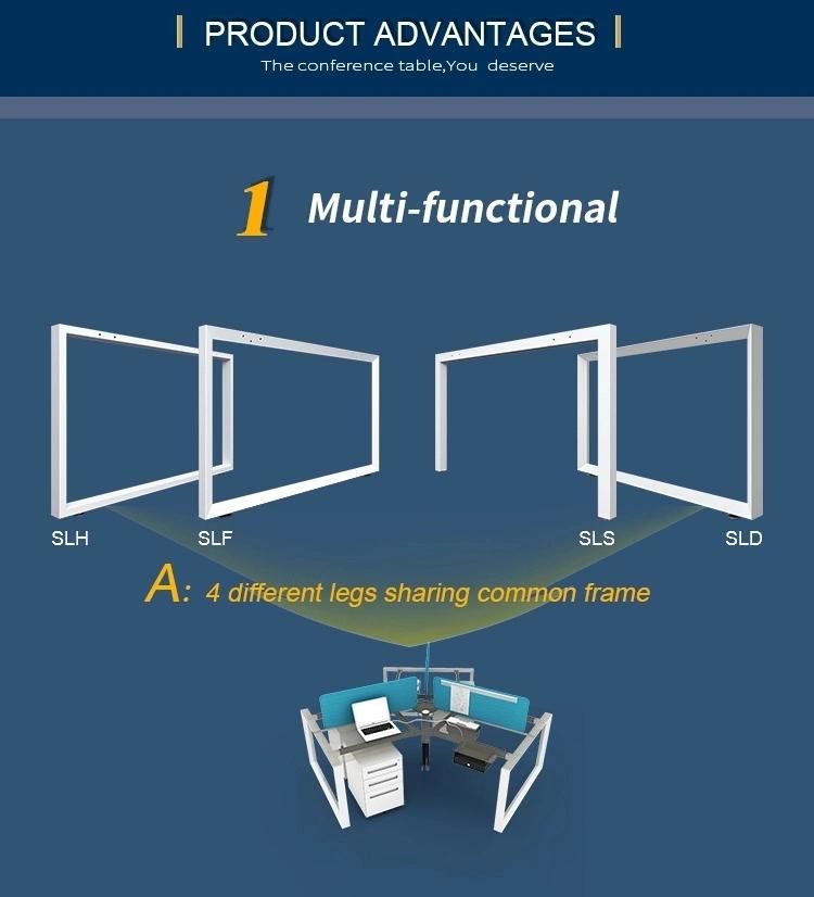 Modular Furniture Y Shape 120 Degree 3 Person Office Workstations