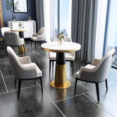 Marble Dining Table Coffee Milk Tea Restaurant Casual Table 4s Shop Round Light Luxury Sales Office Table