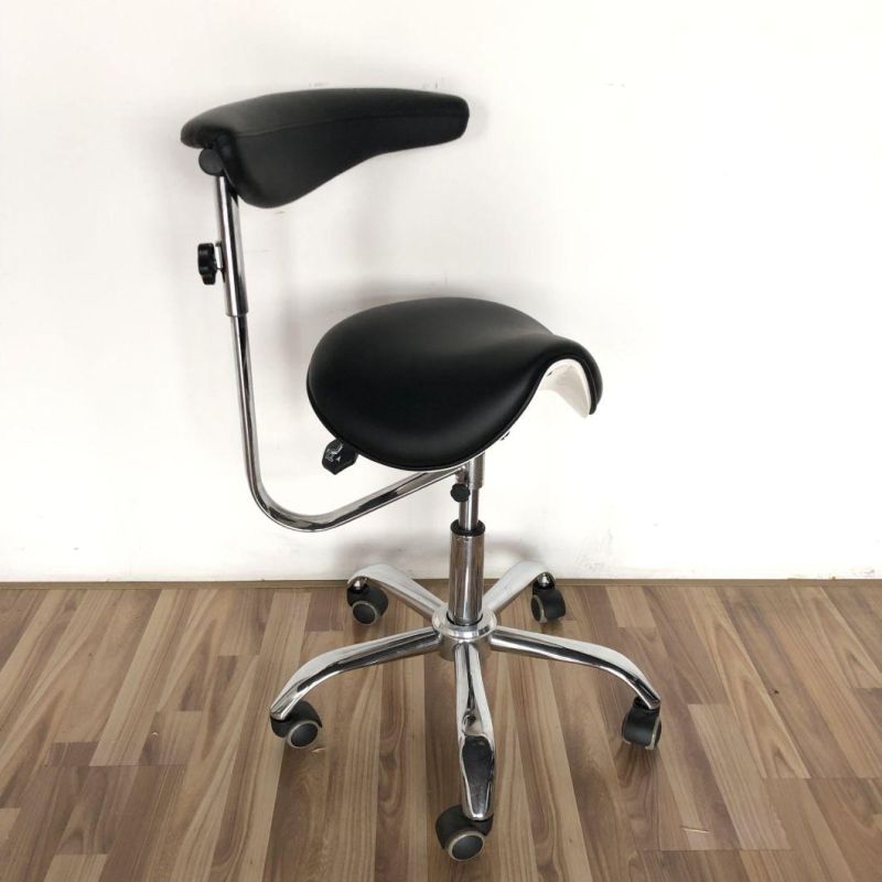 Salon Dental Hygienist Rolling Dentist Clinical Stool Adjustable Saddle Stool Tilt Backless Chair with Wheels