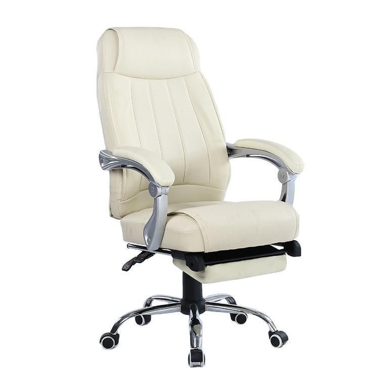 PU Leather High Back Swivel Reclining Office Chair with Footrest
