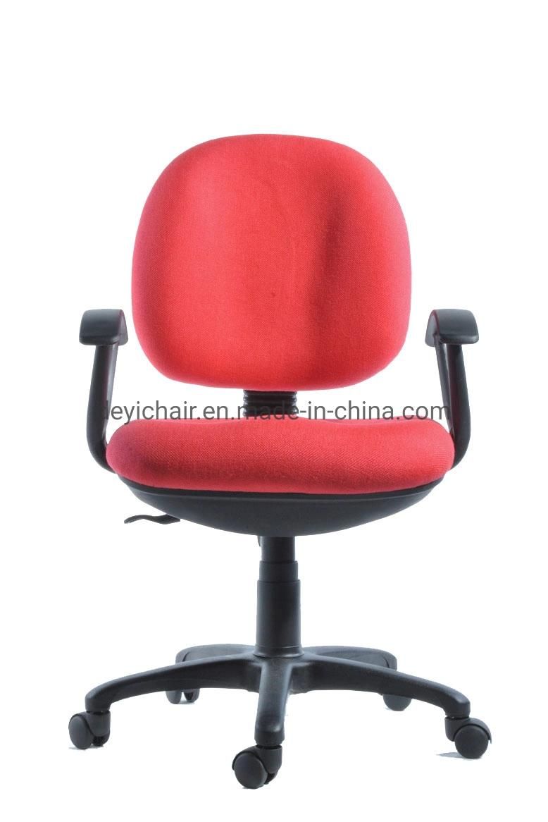 Red Color Small Back Simple Tilting Mechanism with PP Armrest B300mm Nylon Base Office Chair