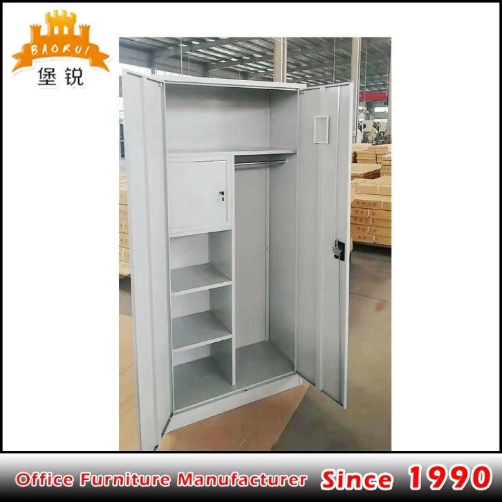 Fas-005 Chinese Wardobe Double Door Metal Locker Steel Almirah Multifunctional Design Cabinet