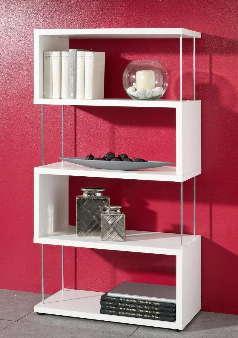 Modern Wood Bookshelf with 4 Tiers, Home Furniture, Open Bookcase