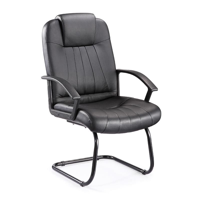 Metal Frame Visitor PU Leather Black Office Chair Conference Chair