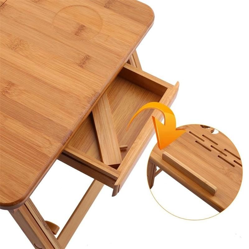 Hot Selling Bamboo Adjustable Foldable Laptop Table