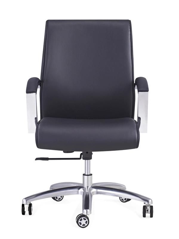 Office Furniture Swivel Ergronomic Executive Meeting Conference Leather Chair with Fixed Armrest