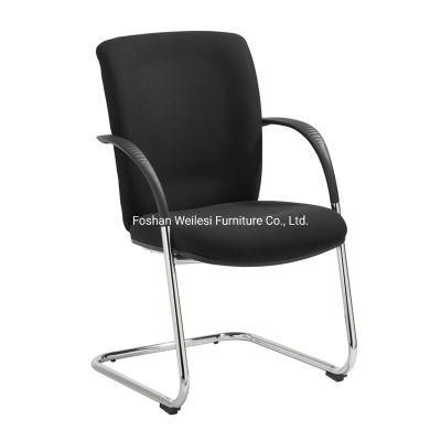 Fabric Seat and Back with PP Armrest Chrome Frame Color Available High Density Foam Meeting Room Chair Office Chair