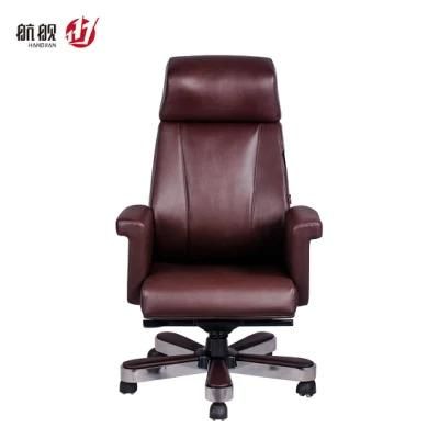 Luxury Big and Tall Boss Office Chair with Solid Wood Armrest