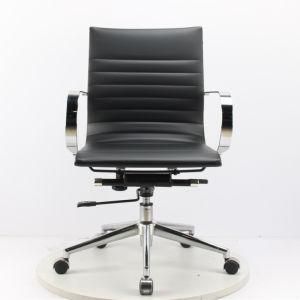 Middle Back Black PU Leather Office Chair and Writing Chair