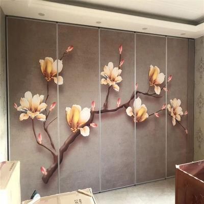 Restaurant Banquet Hall Fabric Painting Melamine Movable Walls Price Acoustic Sliding Foldable Aluminum Soundproof Partition