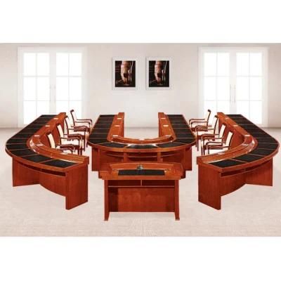 Real Project Large Classic Wooden Conference Boardroom Meeting Table in USA Market