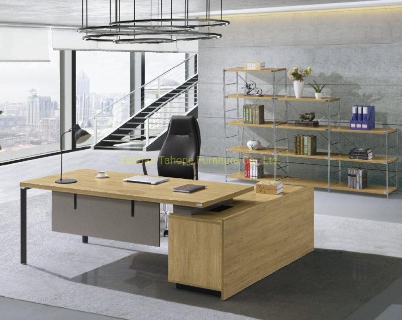Home Design Oak Color Melamine Office Furniture Executive Desk