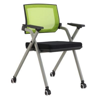 Factory Wholesale High Quality Comfortable and Soft Caster Visitor and Meeting Chair Tilt Back Simple Office Conference Training Chair
