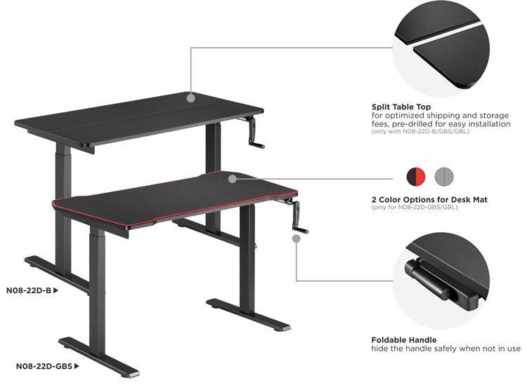 Customized Economical Manual Modern Office Adjusting Sit Stand Desk with Hand Crank