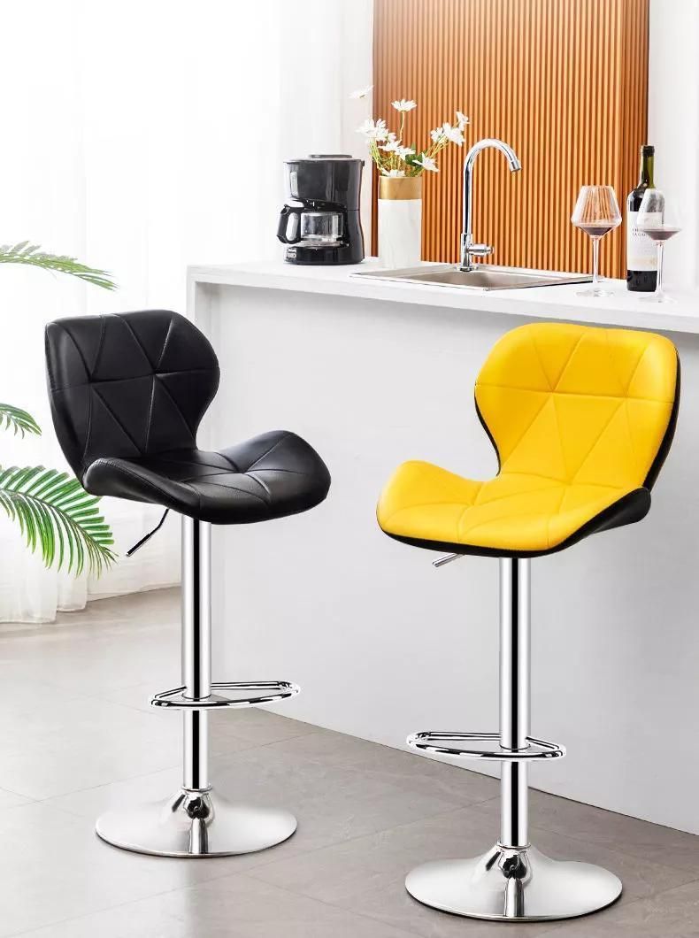 Round Silver Steel Base Bar Chair in Club