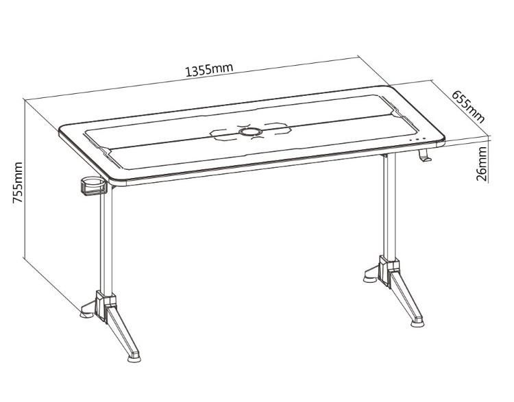 Wholesale Large T-Shaped Touch Screen RGB Lighting Gaming Desk