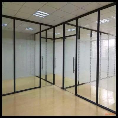 2022 Glass Partition Office Partition Hot Selling Aluminum Double Glass Partition Wall