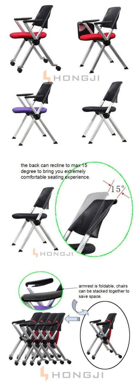 Stackable Metal Chair with Tablet Training Office Chair