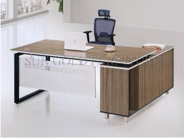 Hot Sale Executive Melamine Fosted Glass Table Modern Boss L Shape Desk (SZ-WD378)