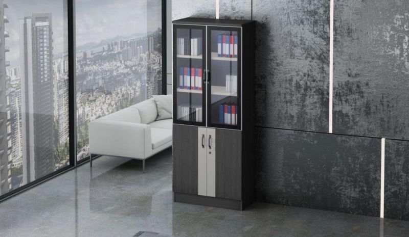 Hot Sale Modern Design Wooden MDF 2 Doors Bookshelf Office File Cabinet