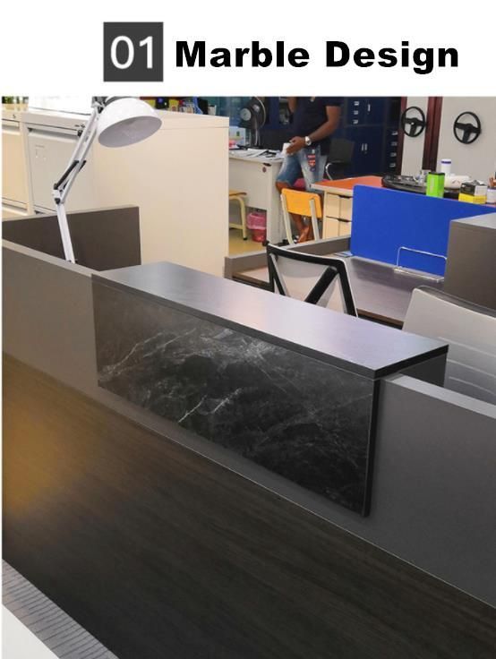 Contemporary Office Front Counter Marble Decoration Standing Office Reception Table Design