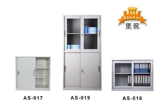 Fas-009-S Metal Bookcase Steel Book Rack with Glass Doors Adjustable Shelf Living Room Cabinet