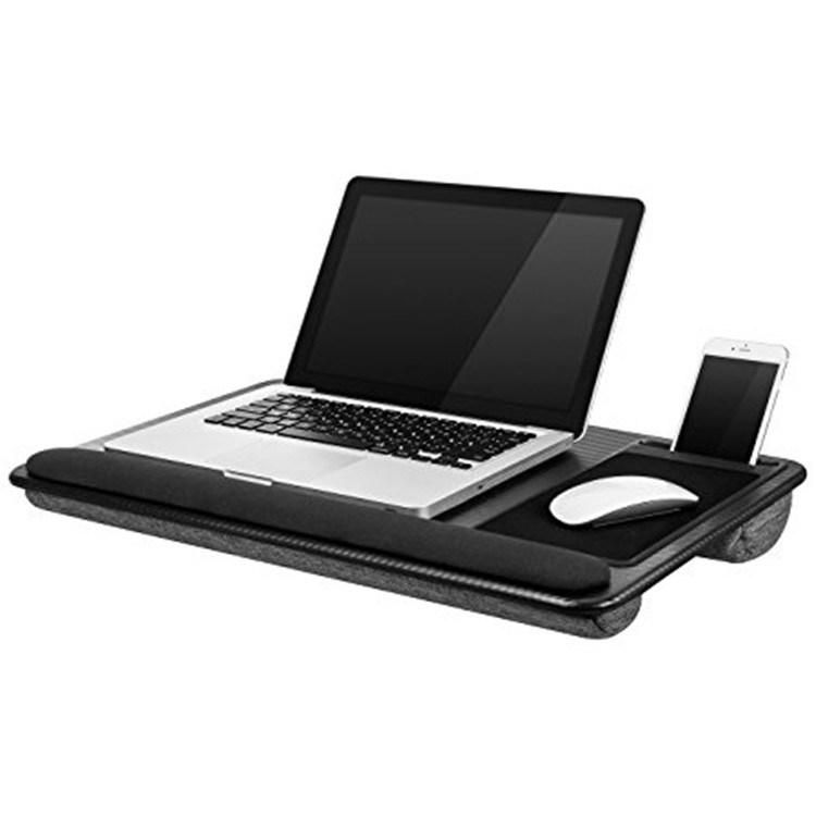 Fit up to 17 Inches Laptop, with Tablet, Pen & Phone Holder, Built in Mouse Pad and Wrist Pad for Notebook, MacBook, Computer Desk, Wood Lap Desk