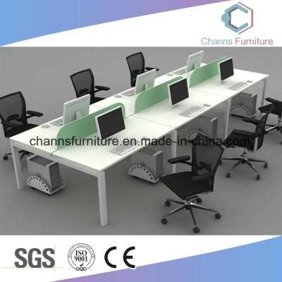 6 Seats Green Partition Computer Table Office Workstation
