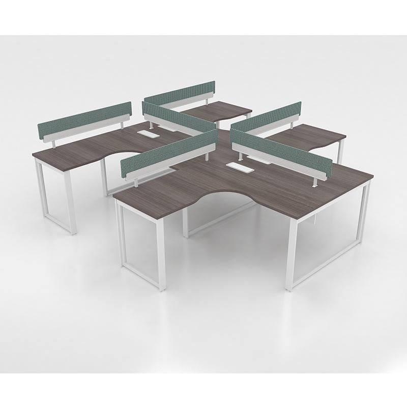 High Quality Modern Office Computer Desk L Shaped Two Seats Workstation