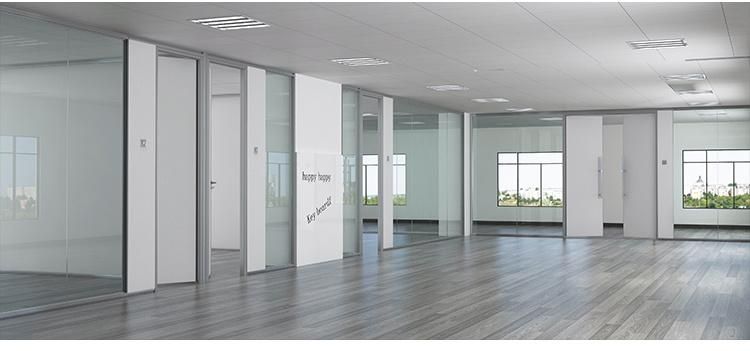 Modern Glass Partition HK55s 12mm Glass Aluminium Office Glass Partition