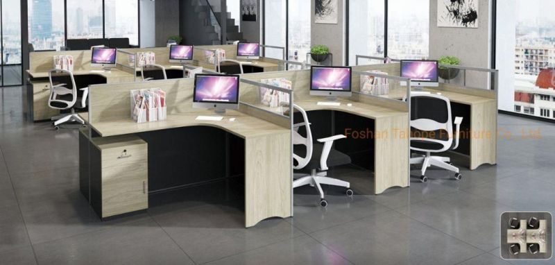 Fashion Office Furniture Team Computer Workstation Glass Partition Table