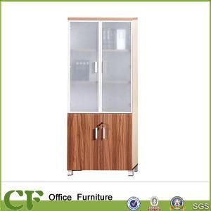 Office Furniture Double Glass Wood Swing Door Filing Cabinet