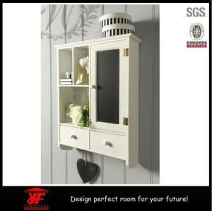 Wall Hanging Shelf Display Unit White Chic Vintage Storage Cabinet