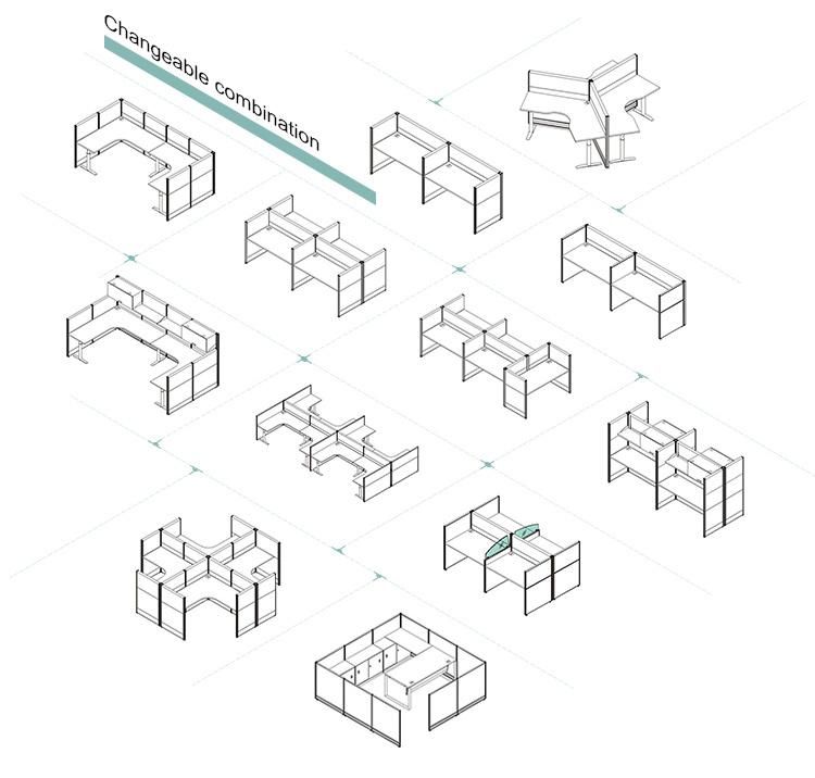 Factory Wholesale Cubicle Furniture Desk Modern Manufacturer Office Partition