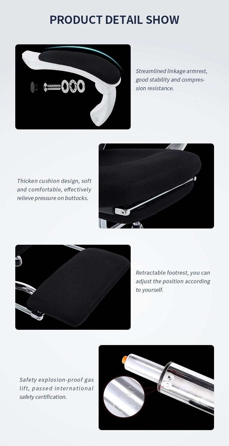 Free Sample Adjustable High Back Ergonomic Office Chair with Footrest