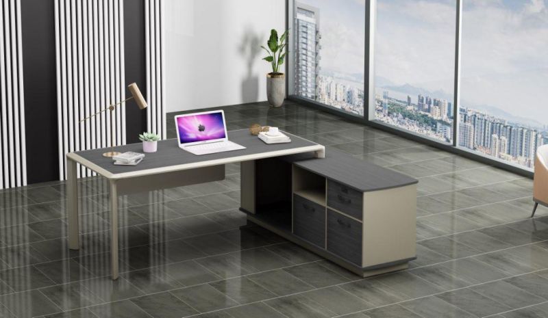2021 New Design E1 MDF L Shaped Wooden Office Executive Desk